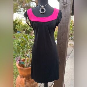 Black Dress with Pink Accent